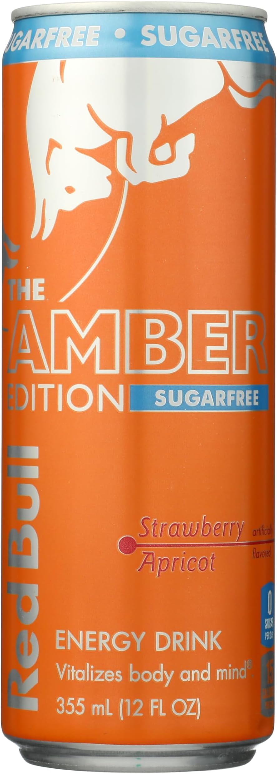 Red Bull Sugar Free Amber Edition, Strawberry Apricot Energy Drink, 12 fl oz