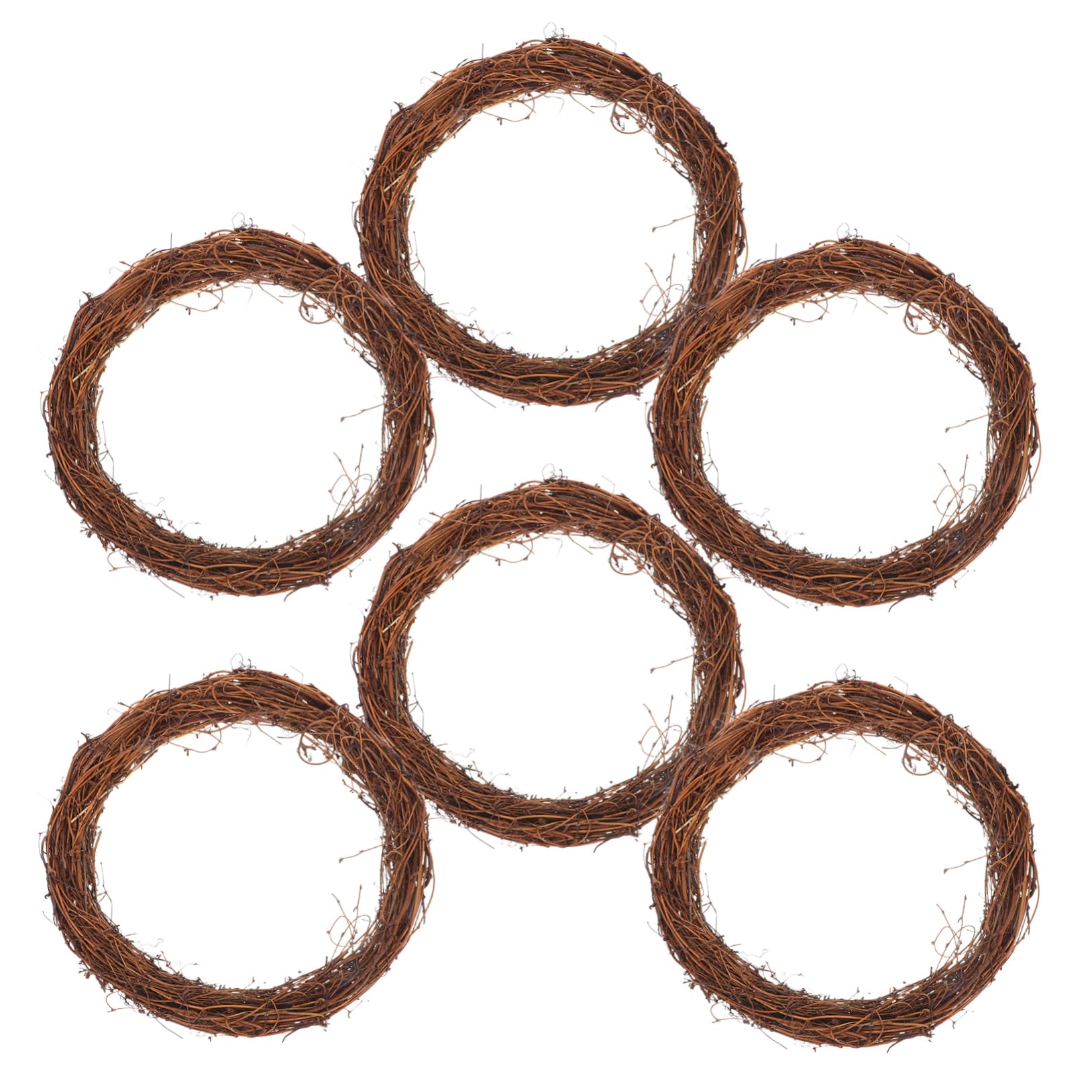 6piezas De Ratán Natural De Anillo De para Puerta De Entrada Decoración De Ratán para Manualidades Decoración De Hogar Boda Fiesta Invierno