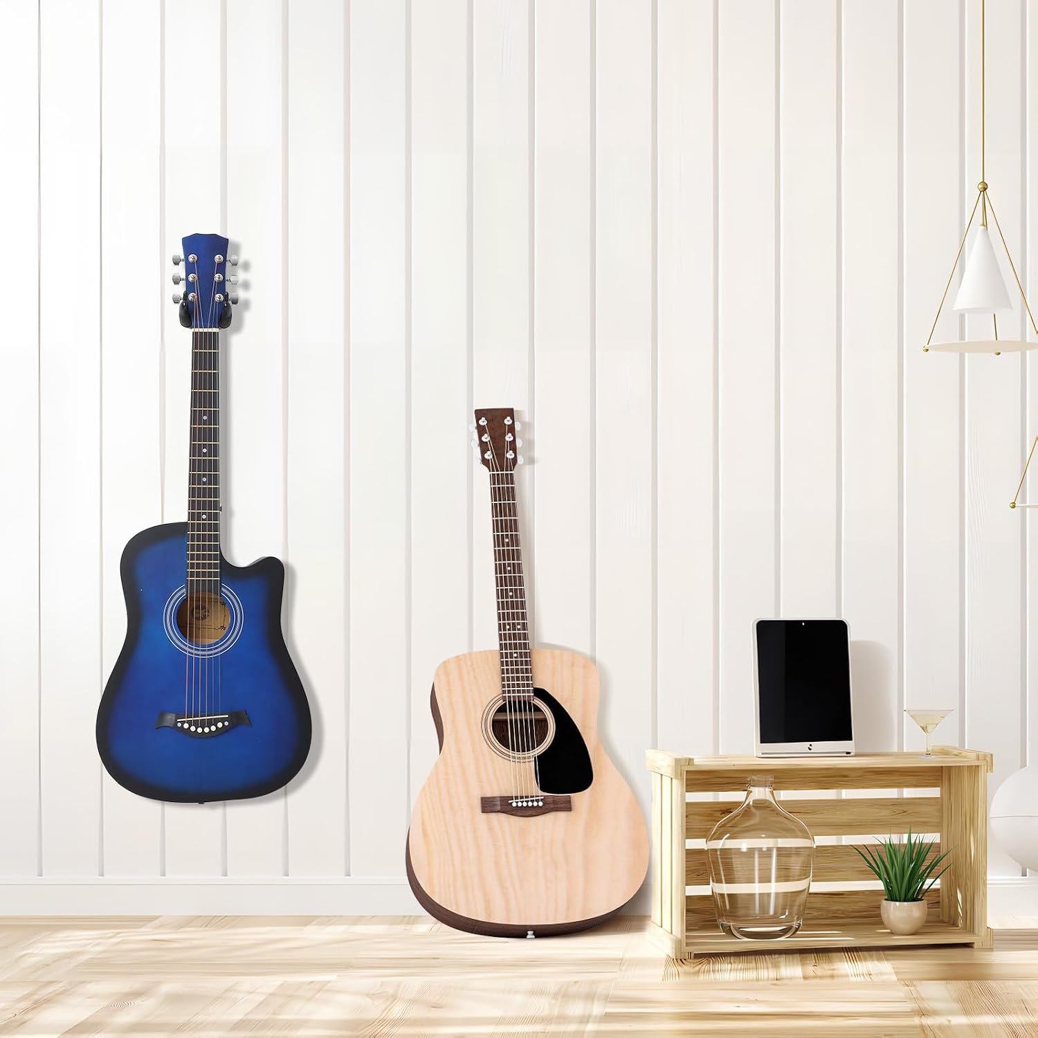 FRCOLOR Black Guitar Wall Mount Hanger Safe to Use with Pre-drilled Holes PC and Silicone Guitar Hook Stand and Ukulele Storage