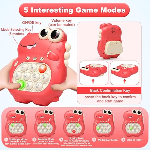 Miniatura 3 de SYAEQ Juego de bolsillo para niños, consola de juegos competitiva de burbujas de empuje rápido, consola de juegos de descompresión creativa, máquina