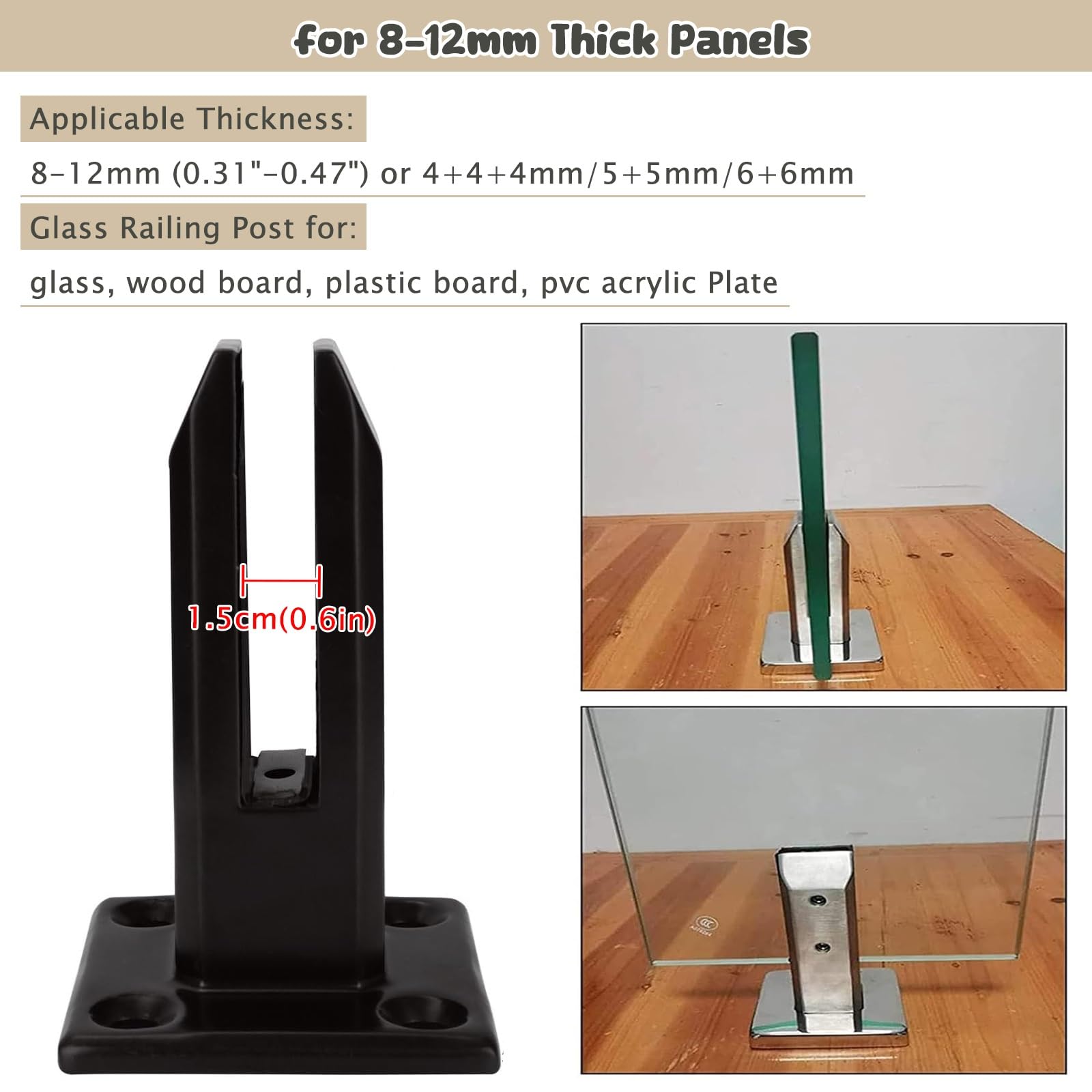 inless Steel s Morsetto Supporti per Deck e ir ils WeatherResint Staffe per Secure s ing Inlat