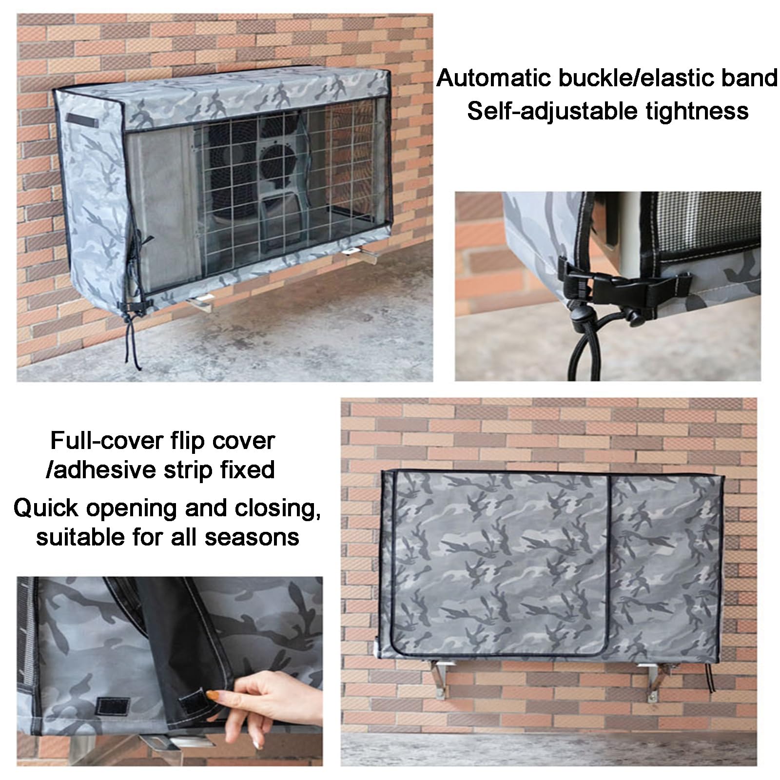 Housse Pompe a Chaleur Piscine en Tissu Oxford 900D, Cache Pompe a Chaleur Extérieur Ignifuge Mini Split, Cache Climatiseur Extérieur(Gray,100x80x43cm/39x31x17in)