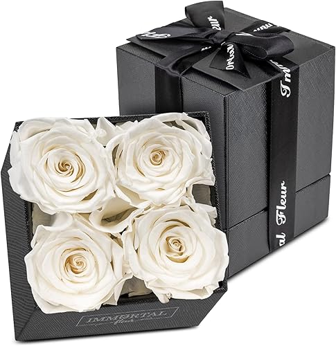 Immortal Fleur Rosas preservadas en una caja Flores reales preservadas Rosas reales únicas para entrega Prime Caja de rosas para siempre Flores