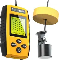 Alarme portátil de sonar localizador de peixe com transdutor de sonar e visor LCD, para caiaque, pesca, barco, pesca no gelo