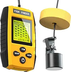 Alarme portátil de sonar localizador de peixe com transdutor de sonar e visor LCD, para caiaque, pesca, barco, pesca no gelo