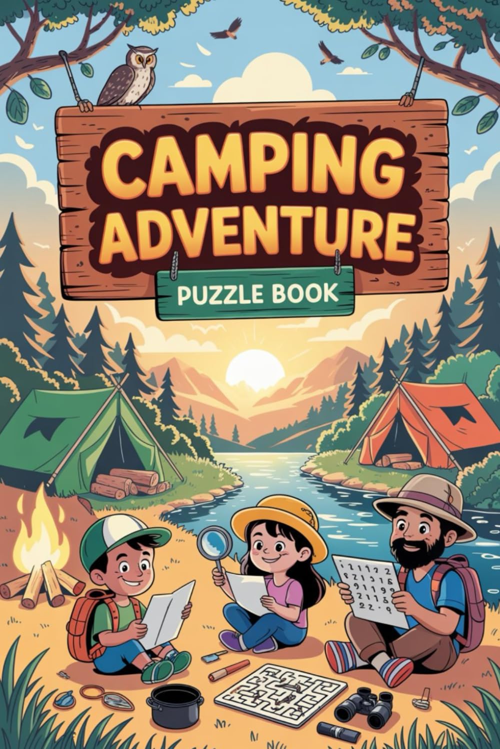 Camping Adventure Puzzle Book: Word Search, Trivia, Mazes and Sudoku for Outdoor Explorers
