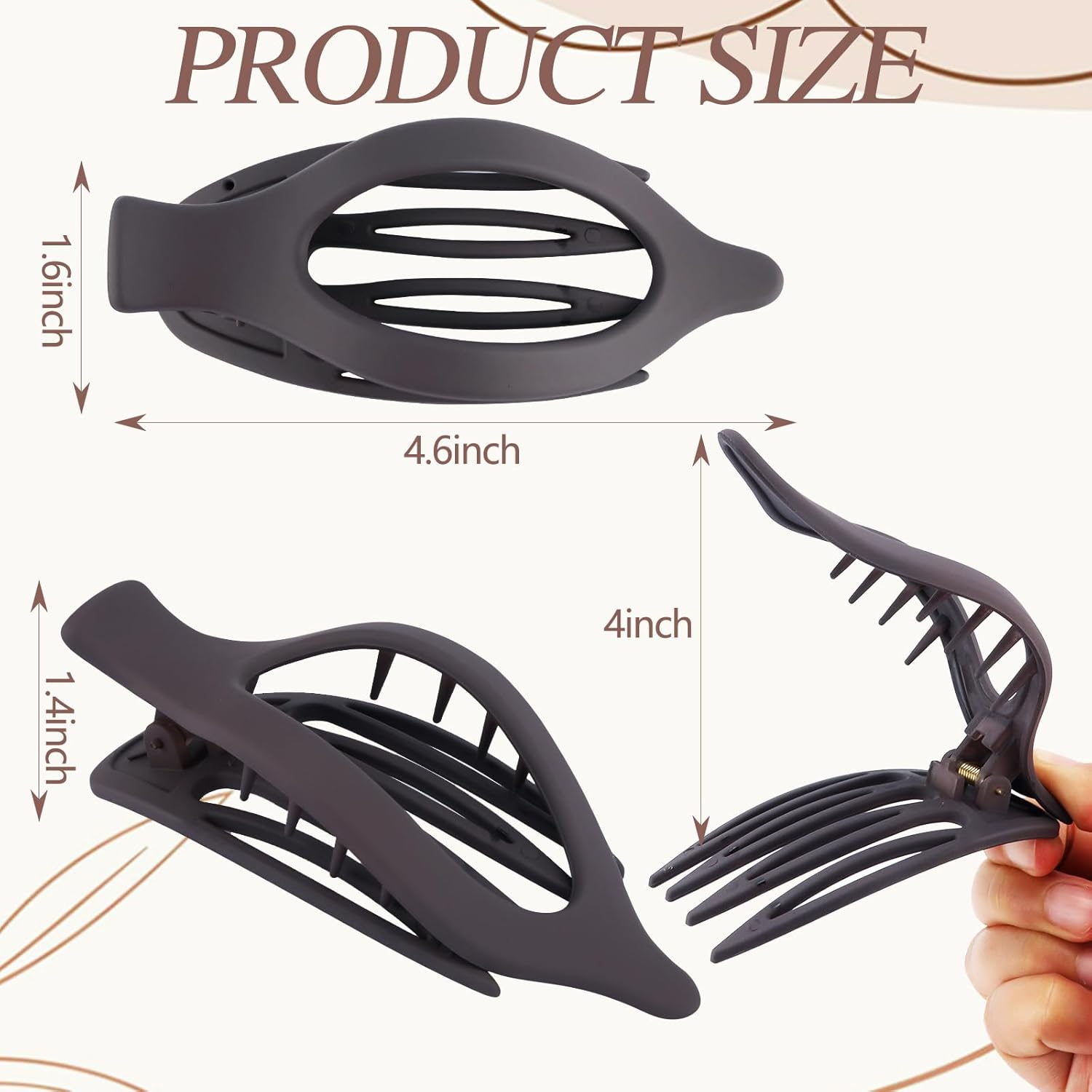 8PCS Flat Hair Clips for Women - Non - Slip Flat Claw Clips for Thick/Thin Hair, Hair Accessories for Daily Wear, Work, Drive, Travel & More - Image 8