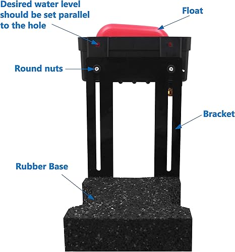 Miniatura 3 de Nivelador de agua para piscina, altura ajustable de 2 a 9 pulgadas, mantiene automáticamente el nivel de agua establecido