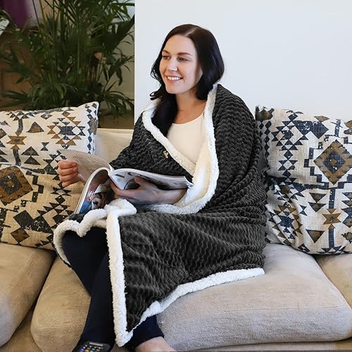 Miniatura 3 de Catalonia Sherpa - Cobija para sofá cama, Cobija súper suave, cómoda y esponjosa reversible. Para todas las estaciones para adultos y niños usa