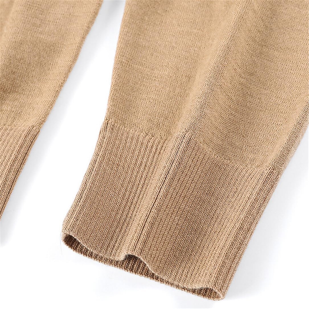 Men's Casual Long Sleeve Wool Cardigan Solid Classic Buttons Knit Sweater with Pockets