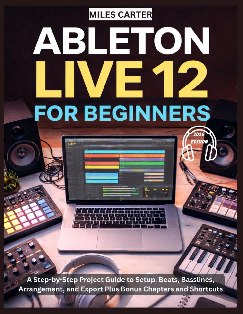 ABLETON LIVE 12 FOR BEGINNERS: A Step-by-Step Project Guide to Setup, Beats, Basslines, Arrangement, and Export Plus Bonus Chapters and Shortcuts