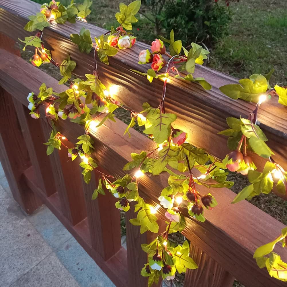 cuzile Guirnalda de luces solares de flores, impermeable, 50 ledes, 8 modos, iluminación solar de estrellas, luces de hadas de Navidad, para jardín, camino, casas, bodas, fiestas, decoración
