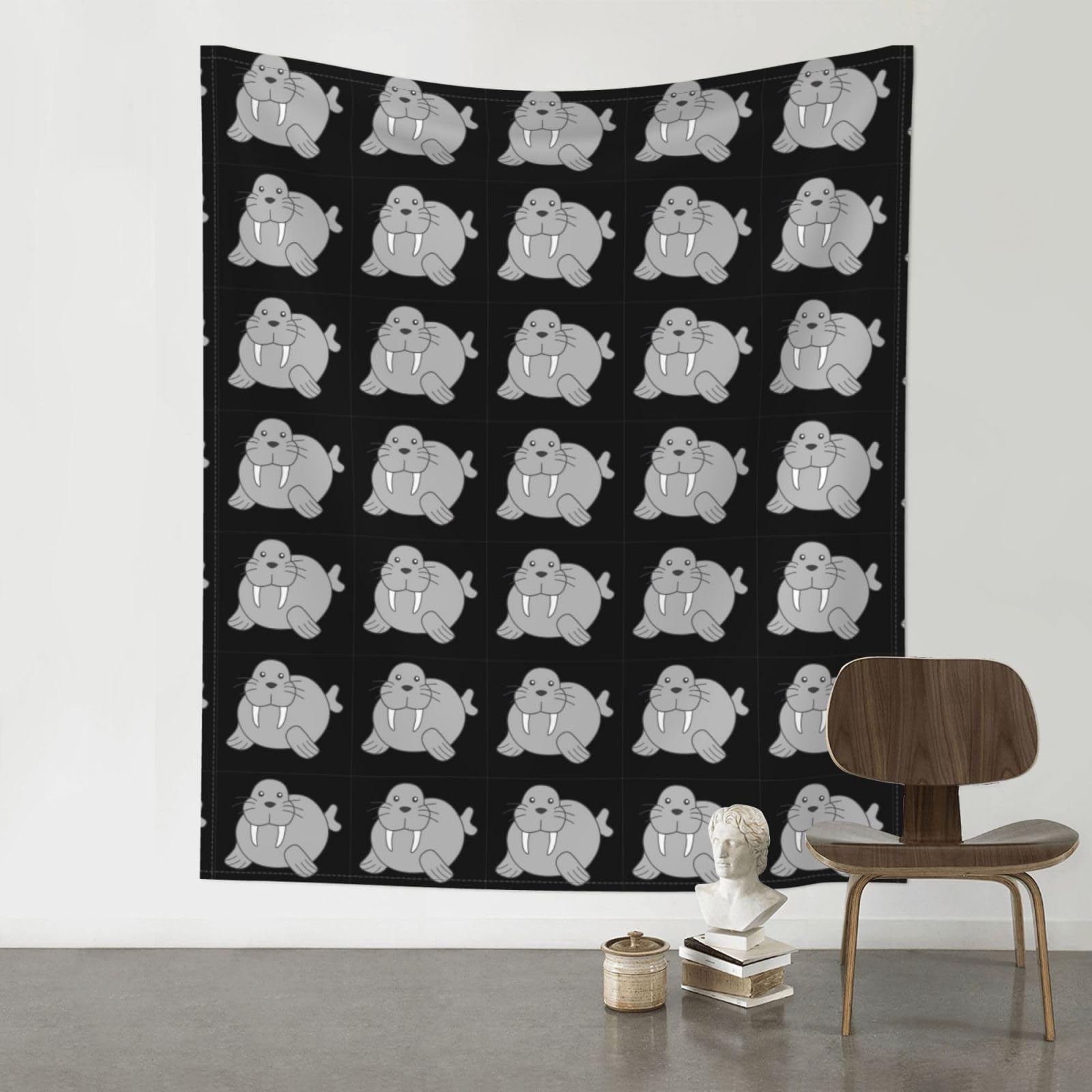 HJFCZH Walrus Prints 60x51in Wall Tapestry Bohemian Throw - Dorm Decor, Beach Blanket, Sofa Cover & Unique Gift