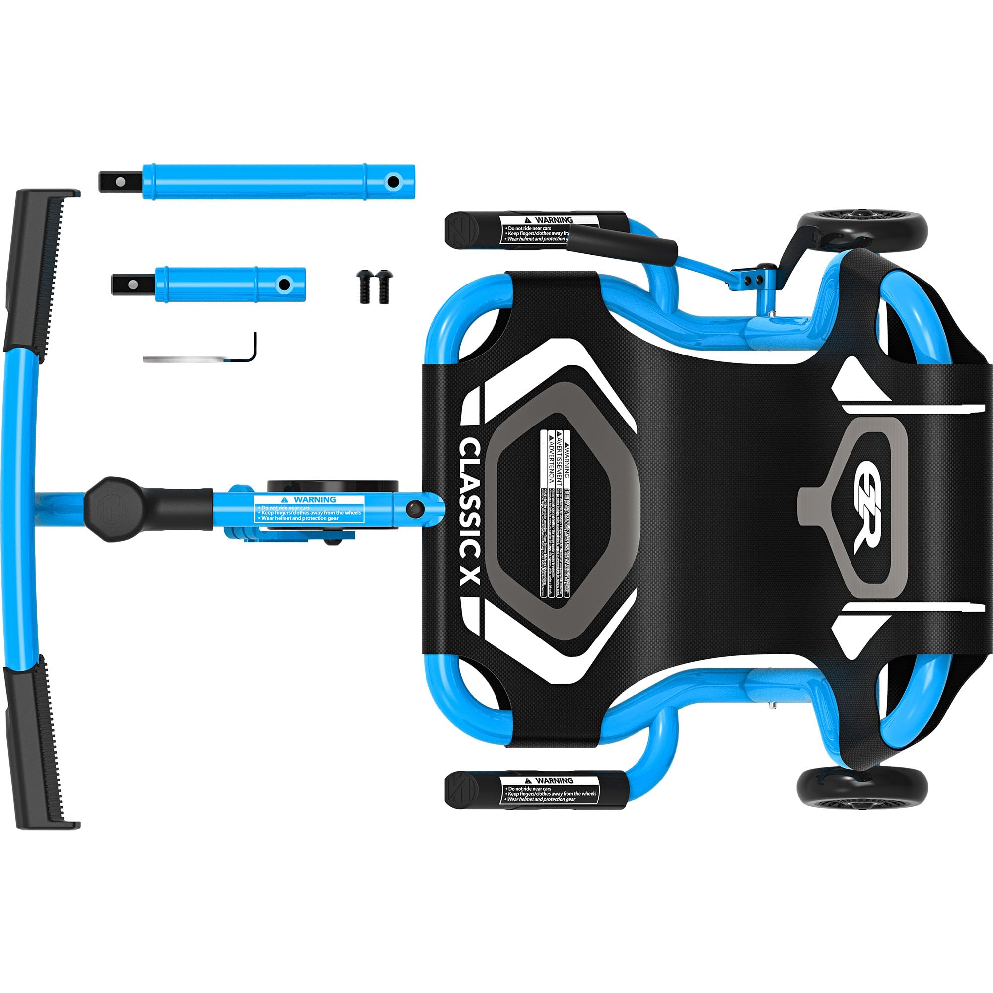 EzyRoller Classic X Go Kart Drift Trike para niños de 4 a 14 años | Triciclo Gokart hasta 70 kg | Vehículos Infantiles para Exteriores 1 Plaza, Capacidad de Carga hasta 70 kg (Azul)