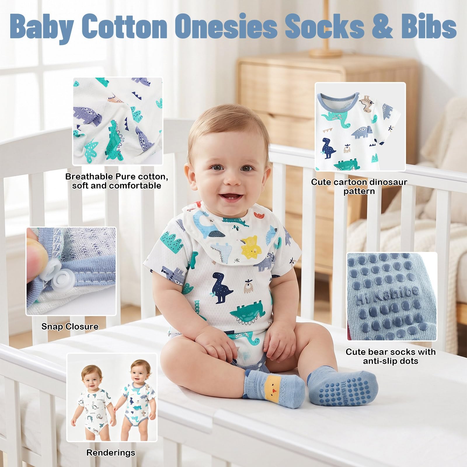 Set Regalo Neonato per Maschio e Femmina con 2 Body Neonato 1 Bavaglino Calzini Telo in Mussola Carte Milestone in Legno Impronta Mani e Piedi Neonati Cornice Portafoto e Moneta Decisionale