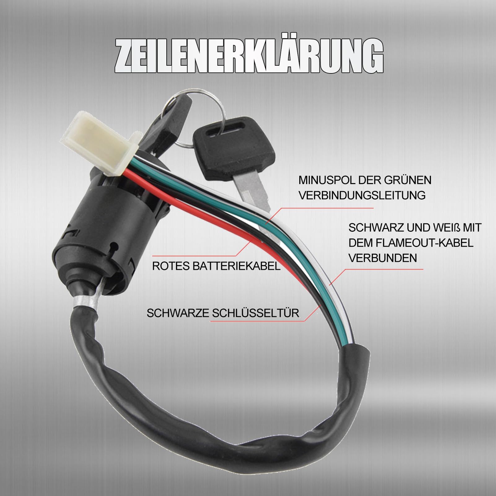 Wyłącznik Zapłonu Blokada Klucza 4-Wire dla Quad ATV Go Kart Pit Dirt Bike Motorower