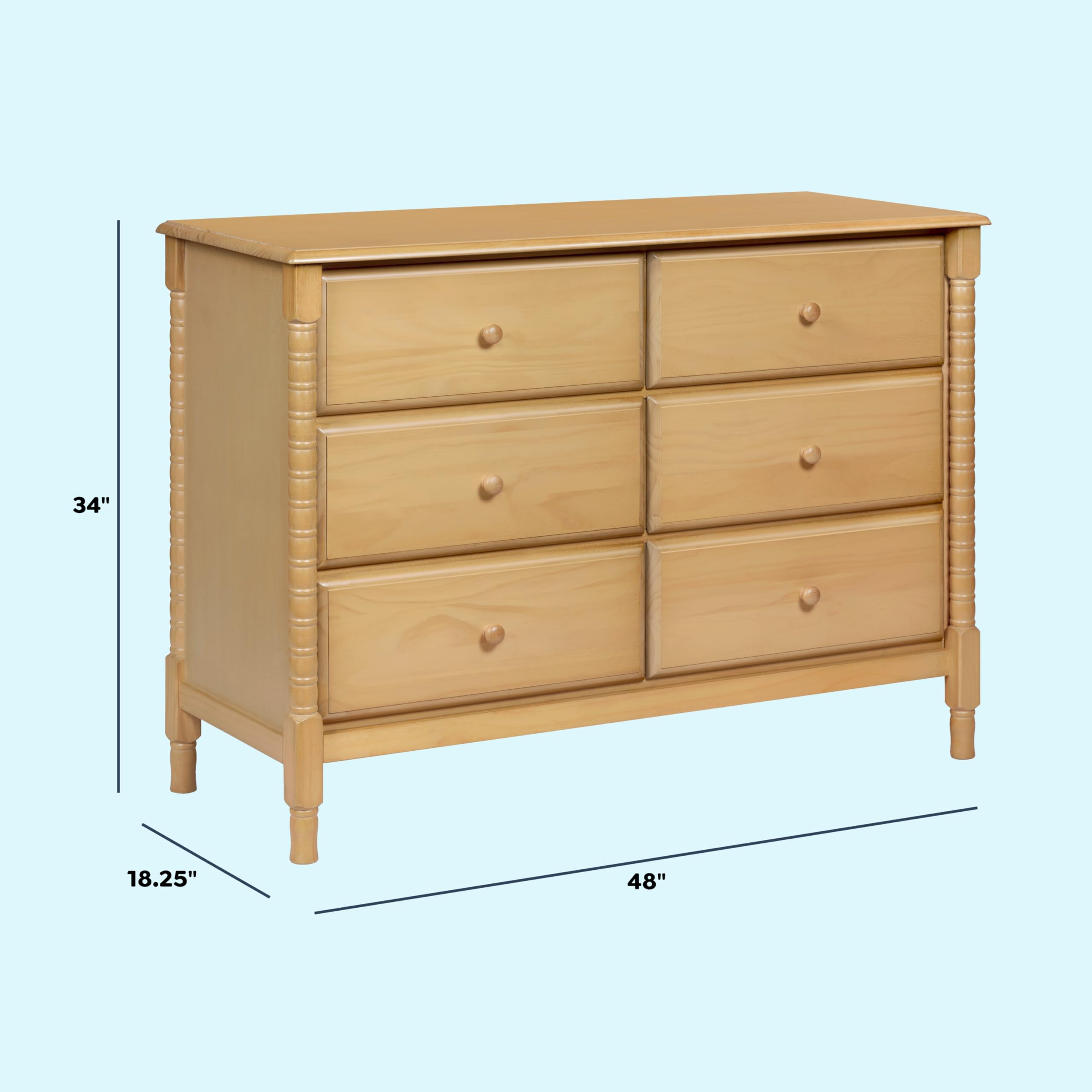 Amazon.com: Davinci Jenny Lind Spindle 6-Drawer Baby Dresser