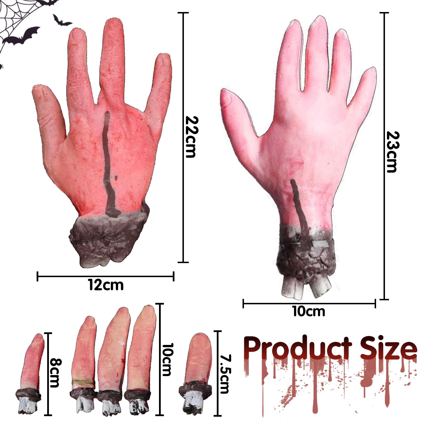 Doukesh Halloween Fausses Mains,Halloween Main Sanglante Coupée
