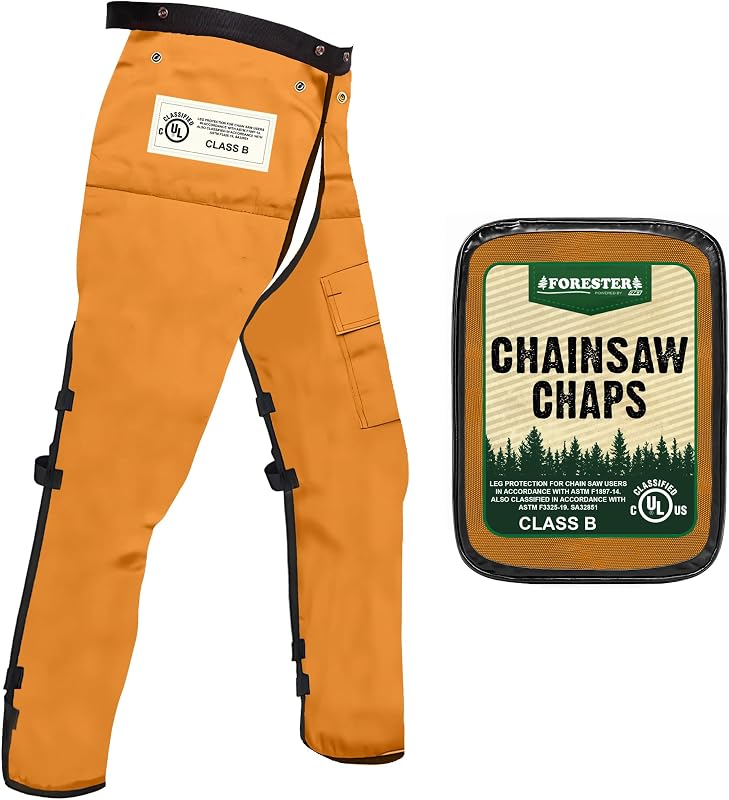 Chaparreras de motosierra FORESTER para hombres y mujeres | Chaparreras estilo delantal con bolsillo y cintura ajustable | Equipo de seguridad para motosierras