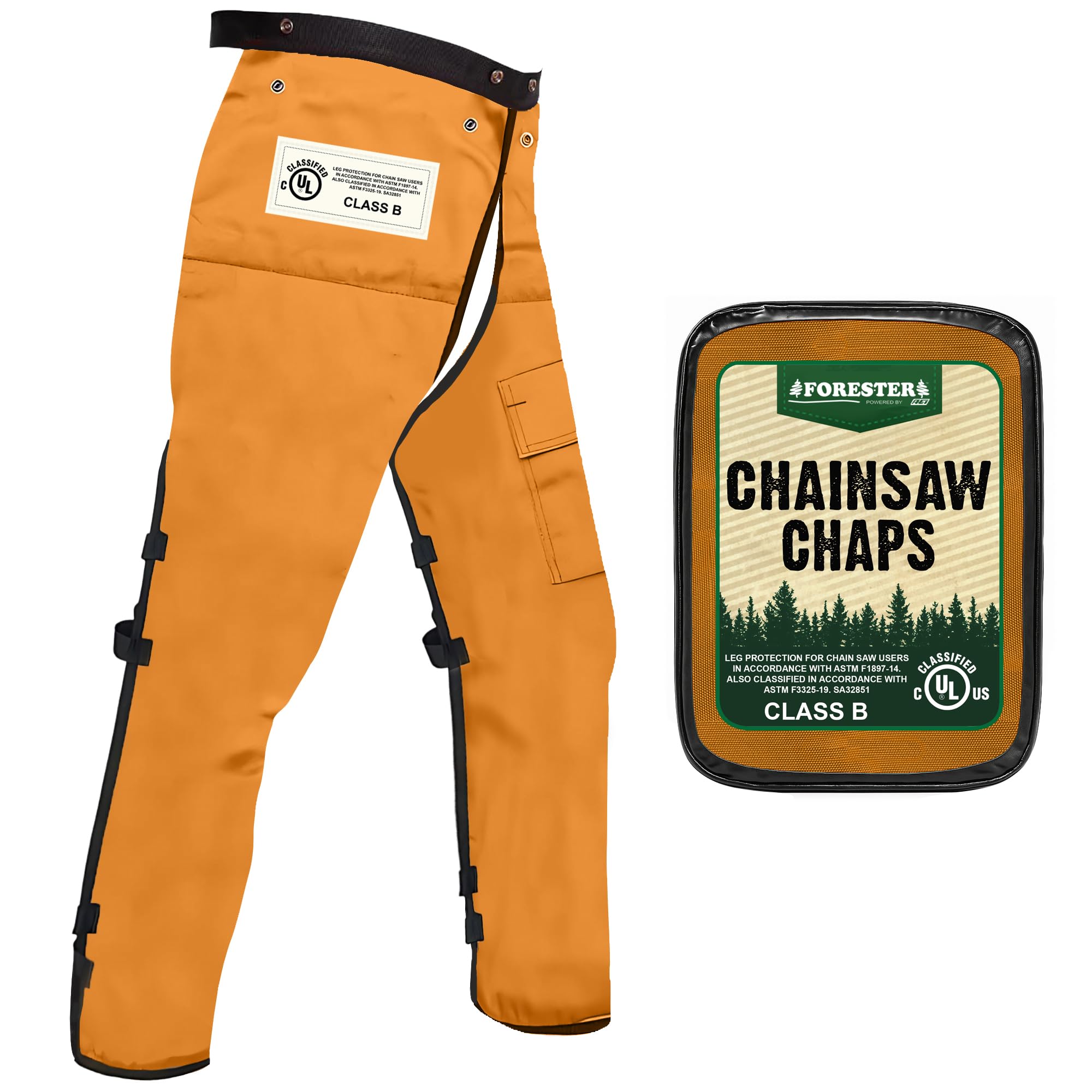 Chainsaw Chaps for Men & Women | Apron-Style Chaps with Pocket & Adjustable Waist | Chainsaw Safety Equipment