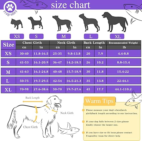 Vista 37 de Fragralley Chaleco salvavidas para perro, tiburón, chaleco salvavidas ajustable antidesgarros, chaleco de seguridad para natación con flotabilidad