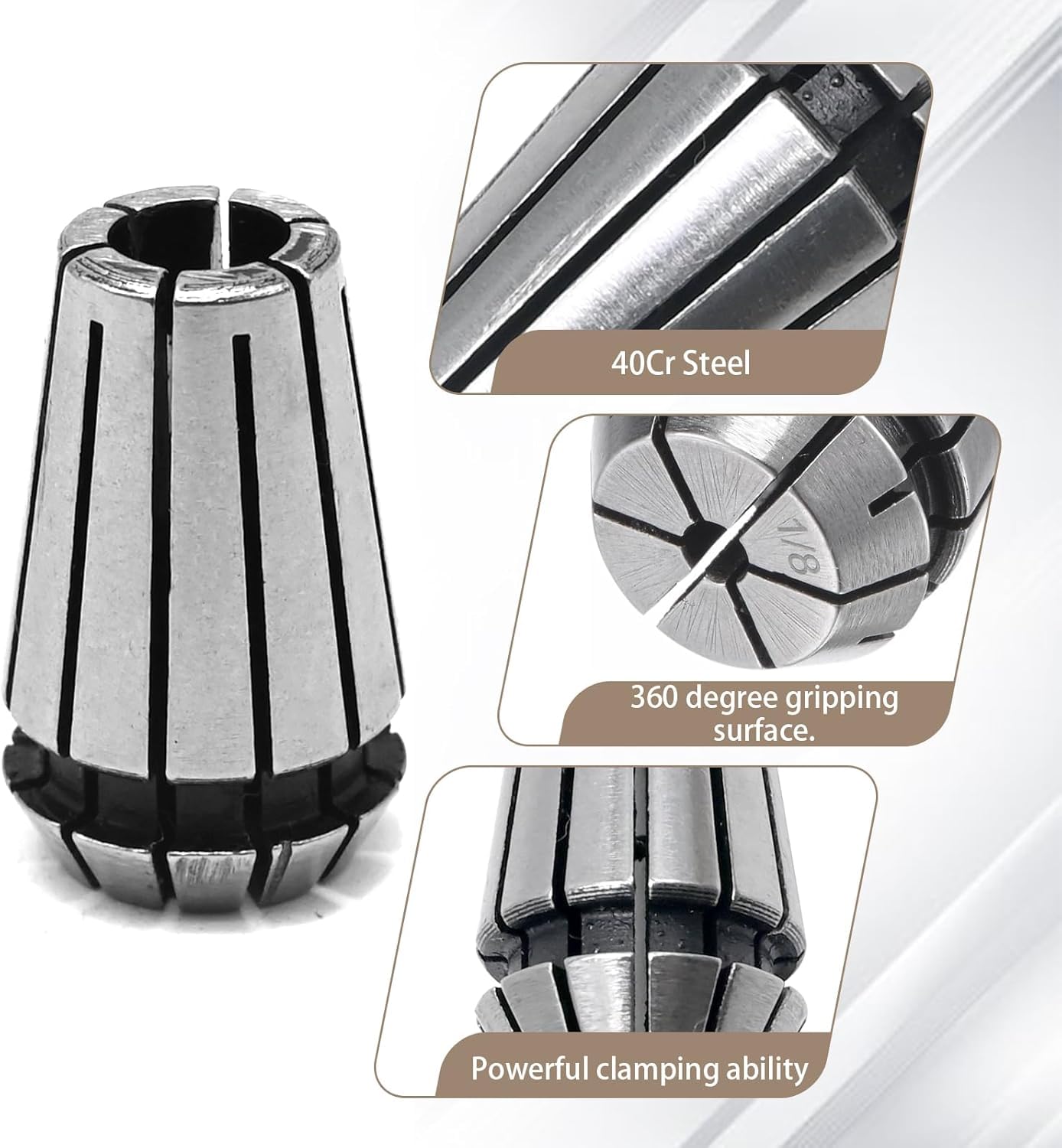 R8 Taper ER32 Collet Set, R8 ER32 Collet Holder Chuck Kit with 22 PCS Collets (0.0004'' Accuracy) 2
