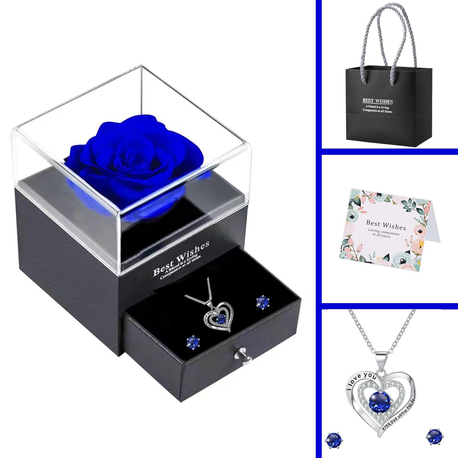 Regalo Mamma Natale - Rosa Eterna con Collana - Regali Originali per Compleanno, Anniversario, San Valentino, Festa della Mamma