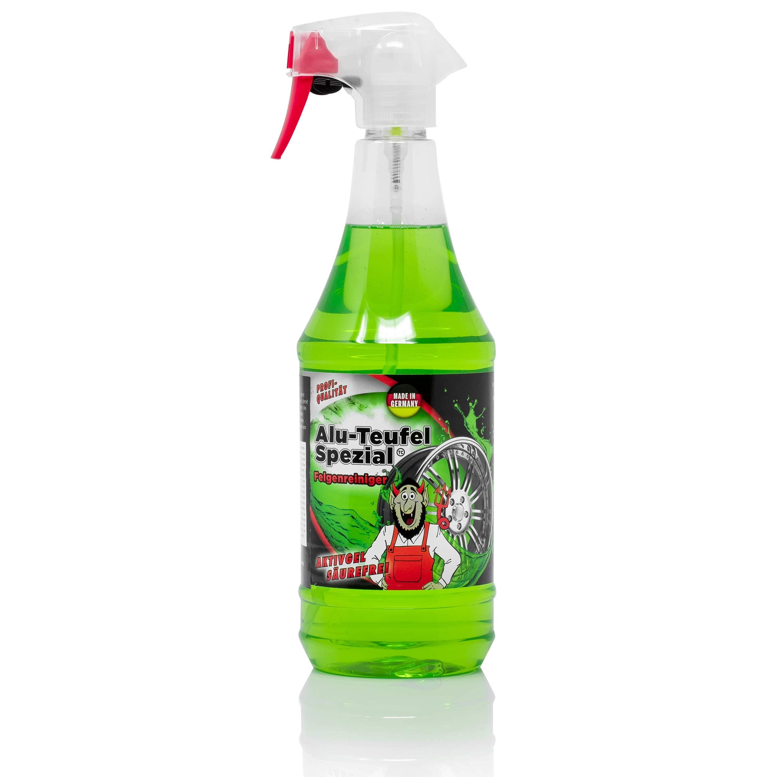 detailmate Juego de limpieza de llantas: 2 x Tuga Chemie Alu-Teufel 1 L limpiador de llantas + juego de Nuke Guys Shiny Wheels con paño y manopla de lavado + paño de microfibra Edgeless 380 GSM