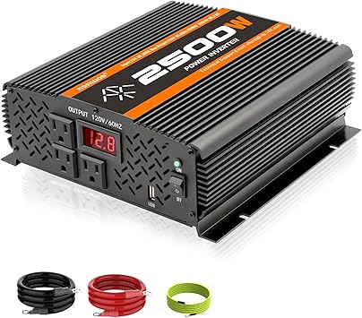 2500 Watt car Power Inverter 12V to 110V 120V 2000+ watt invertor for RV semi.