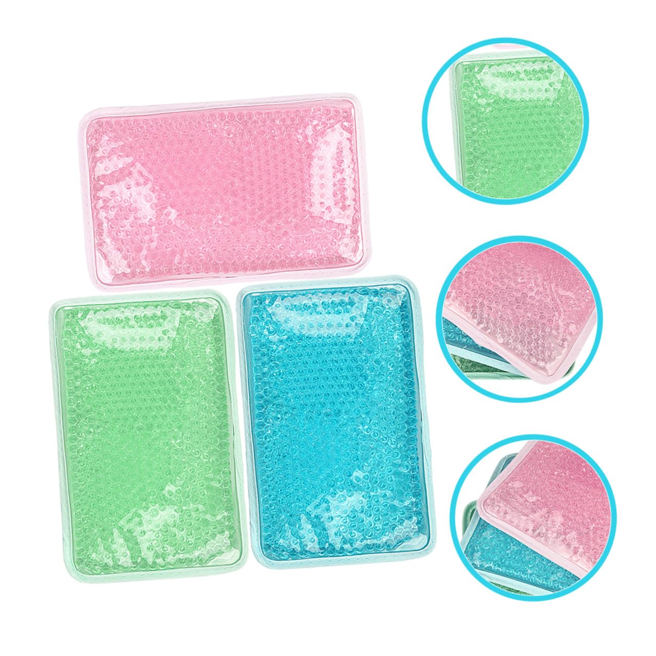 Impacchi Gel Riutilizzabili e Comfort Ottimale 3 Pezzi per Terapia Caldo Freddo, Cuscinetti Morbidi in Gel e Pvc per Gambe e Schiena