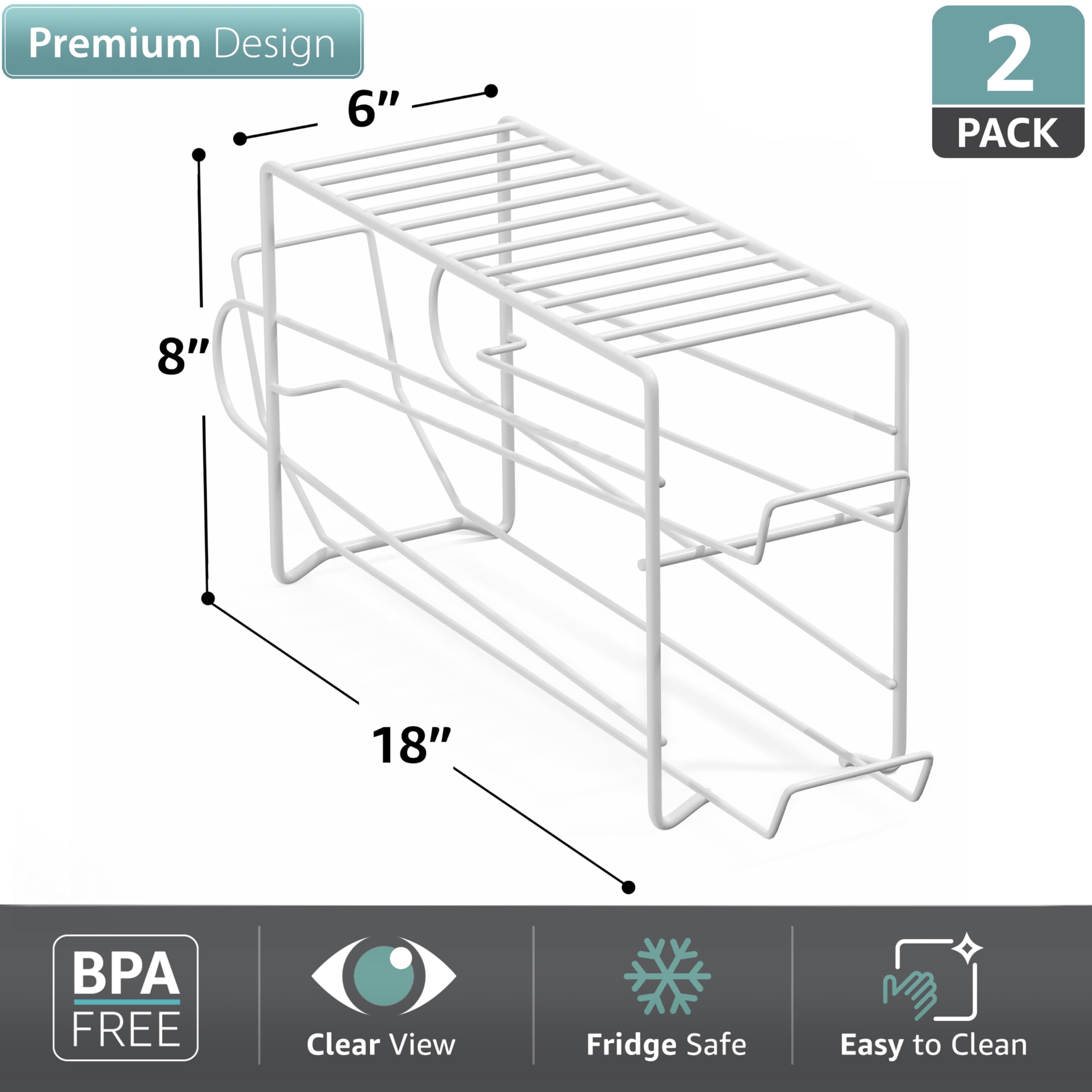 Sorbus Soda Can Rack Beverage Dispenser – Soda Can Organizer Dispenses 12 Standard Size 12oz Soda Cans - Can Organizer for Refrigerator Soda Can Dispenser Rack Organizer (2 Pack, White)