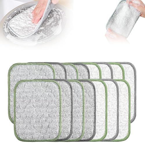 Paño de limpieza multiusos de alambre para lavar platos, paño de limpieza de doble cara mejorado 2025, paño de acero inoxidable plateado e hilo de