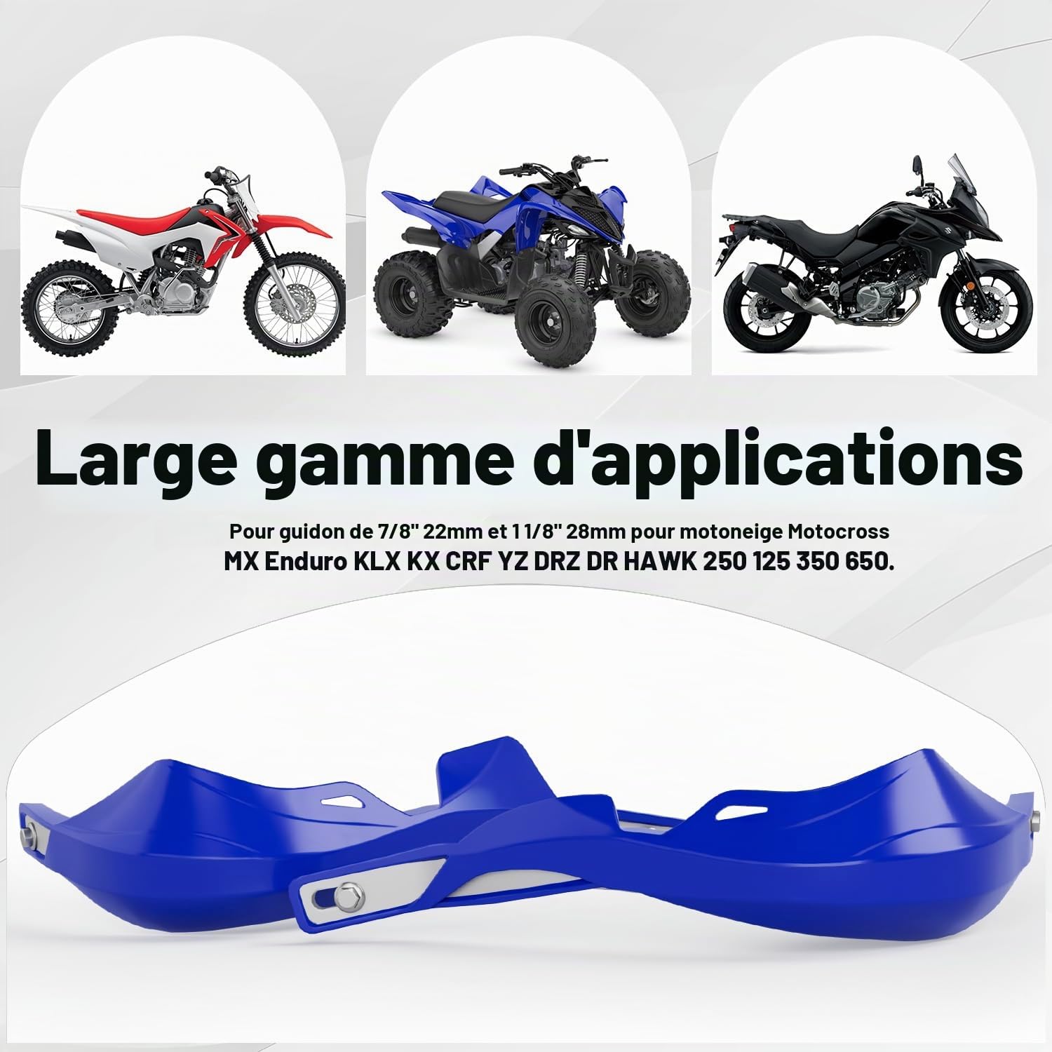 Protege Main Moto, pour Guidon Moto 22mm 28mm Surron Beta-Bleu | Protection Main Moto pour 50 CRF XR YZF XC KX 125 150 250 300 Ebike Quad Pit Bike Motocross Enduro