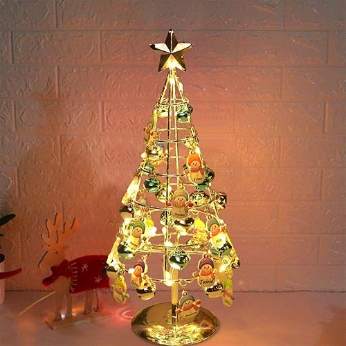Miniatura 8 de Lámpara de árbol de Navidad personalizada con nombre de la familia de muñeco de nieve, árbol de Navidad personalizado con luces LED, decoración de