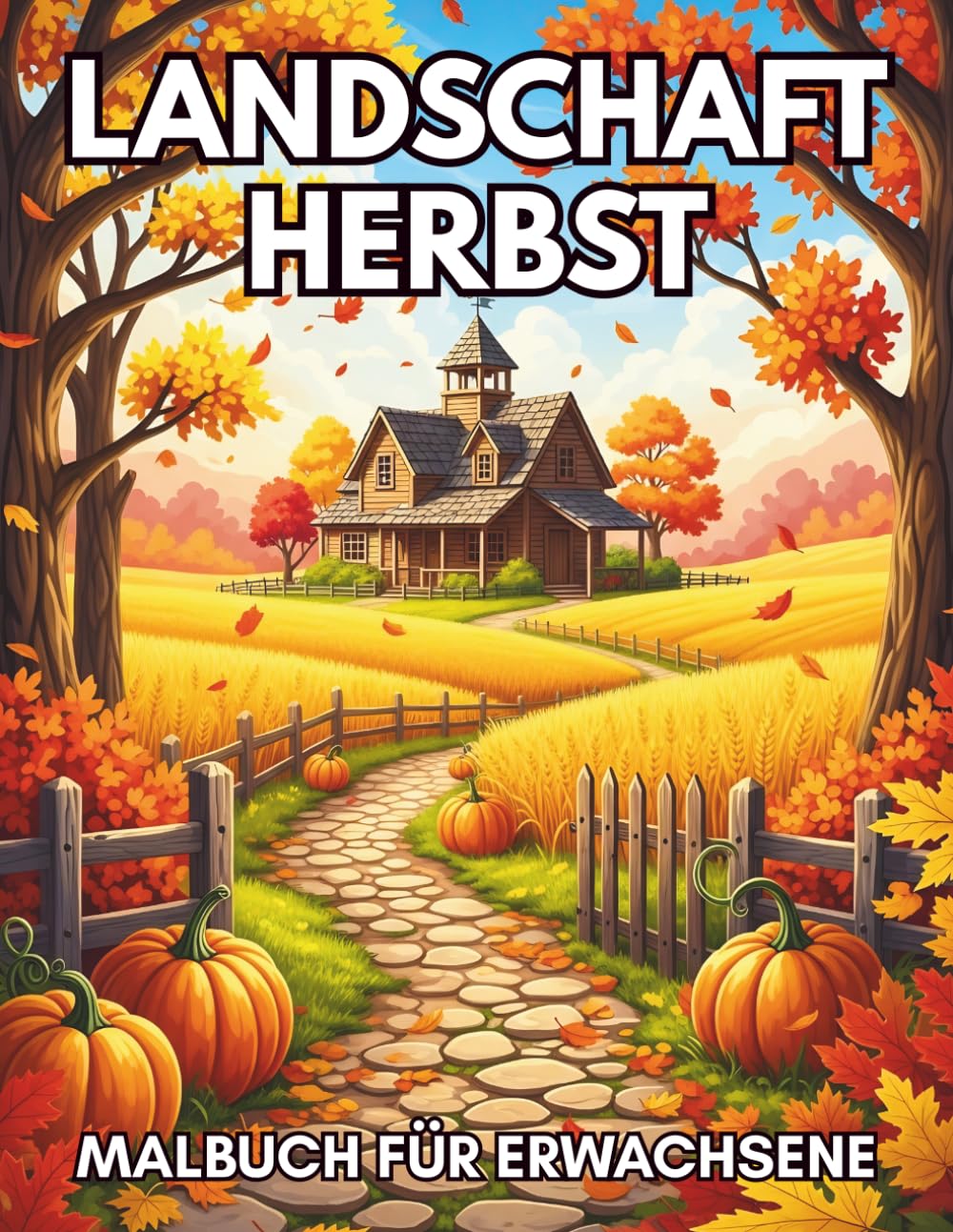 Landschaft Herbst Malbuch für Erwachsene: 50 Wunderschöne Herbstmotive zur Entspannung und Kreativität