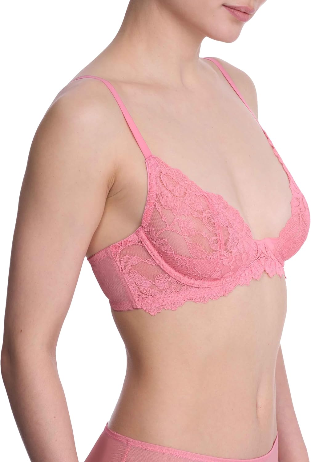 Natori Women's Peony Lace Plunge Unlined Underwire Bra 724327