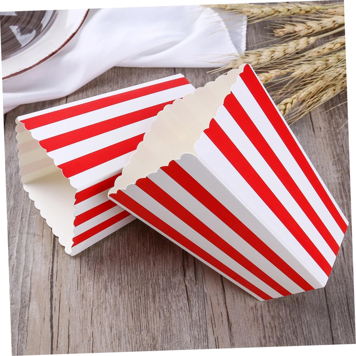 ABOOFAN 100pcs Striped Popcorn Boxes for Parties Treat Holders for Showers Movie and Festivals Occasions
