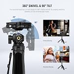 NEEWER TP38 Phone Camera Tripod, 15" Extendable Selfie Stick Metal Tripod Stand with Phone Holder, Action Camera Adapter Compatible with Hero 12 11 10 9, 360° Ball Head Travel Tripod for Vlogging