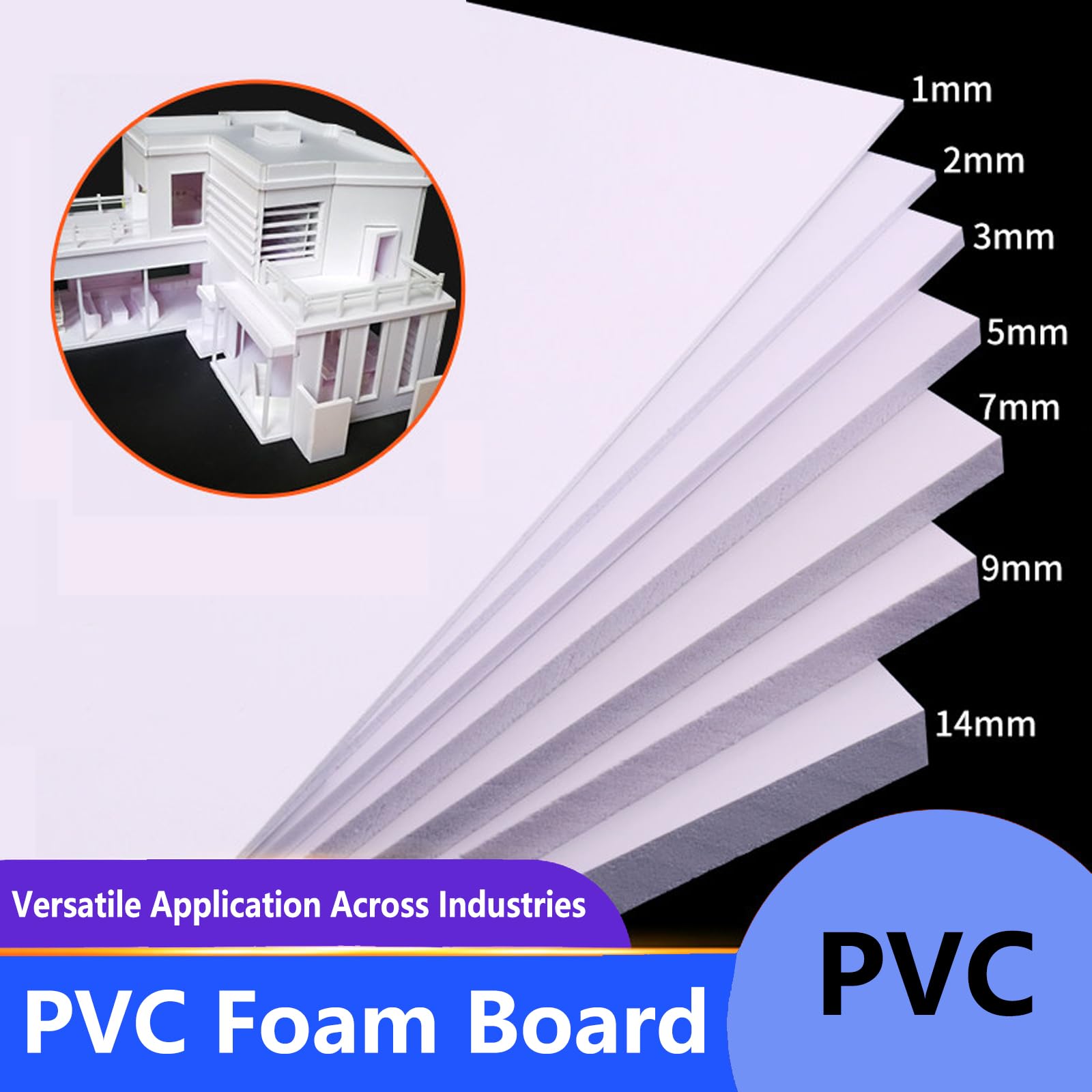 Polystyrol-Schaumstoffplatten, PVC-Schaumplatte, 500 x 600 mm, Dicke 3–18(500mm*600mm*18mm(1pcs))
