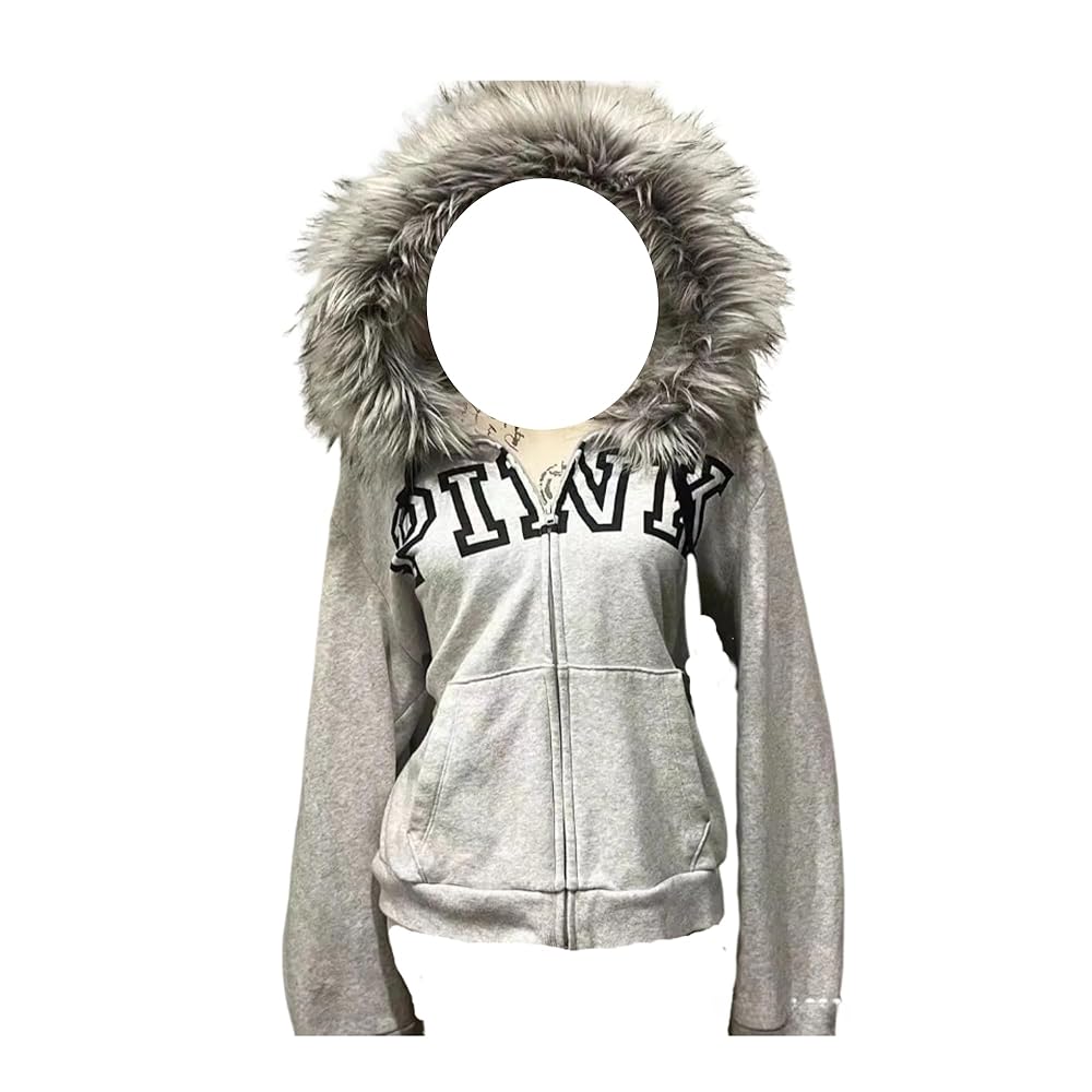 00s y2k fur zip hoodie gimmick lgb 短丈 Vest LGB If Six Was Nine Style Faux Fur Zip Hood Vintage