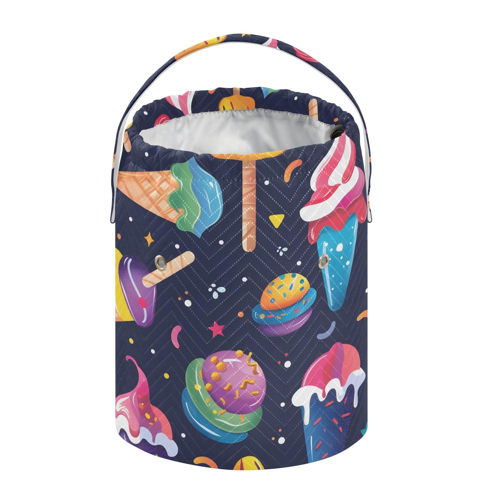 Yarn Storage Bag Small Crochet Bag Knitting Bag Organizer Colorful Ice-Cream Yarn Bags for Crocheting Basket