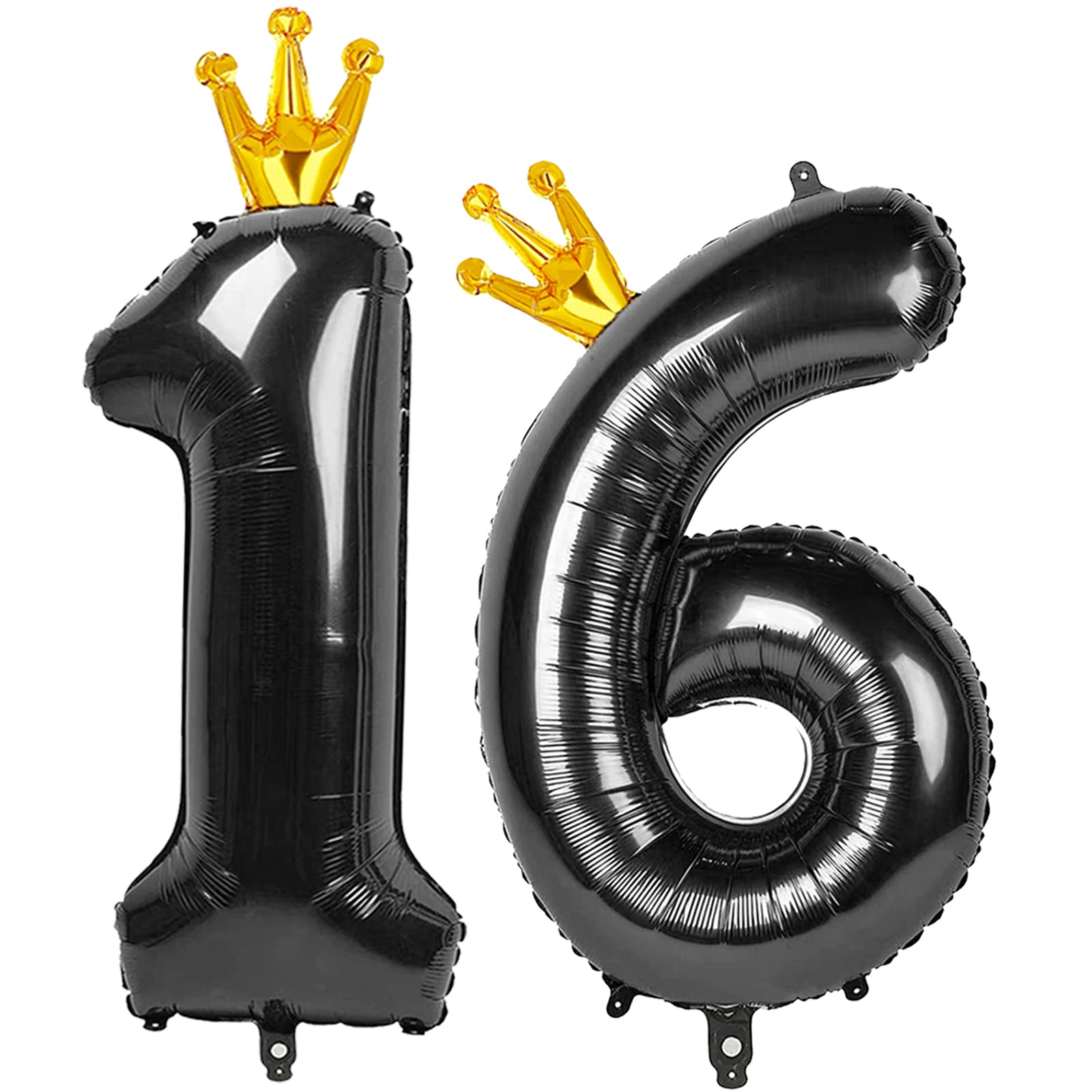 Black Number 16 Balloon 40 in, 16 Number Balloon, 16th Black Birthday Decorations, 16 Year Old Girl Boy Party Suppliers