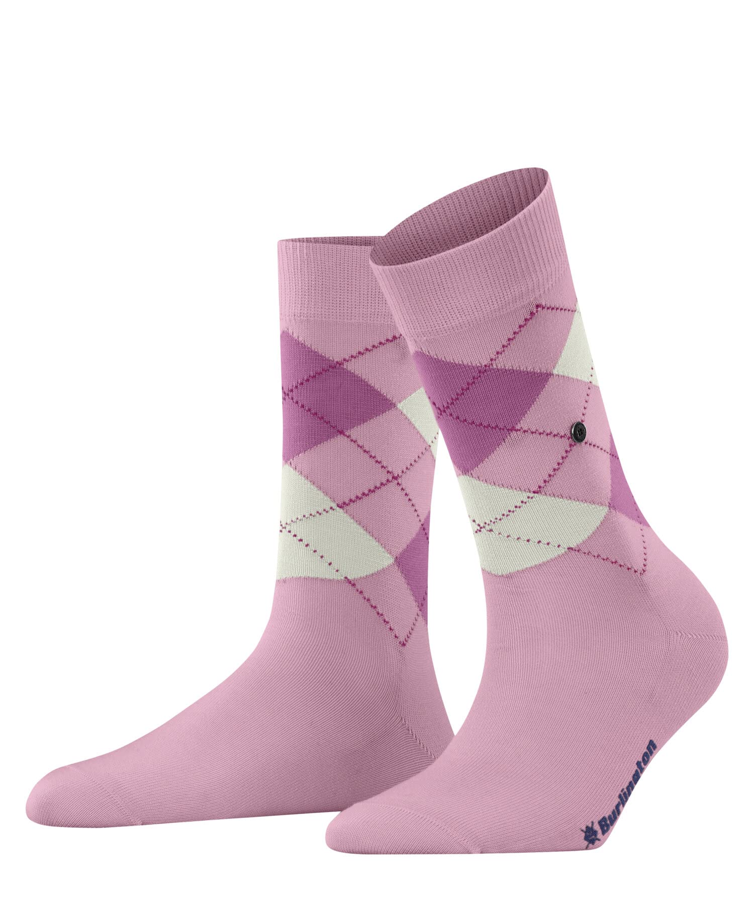 Burlington Women's Covent Garden W So Cotton Patterned 1 Pair Socks, Pink Rose 8793, 3.5-7