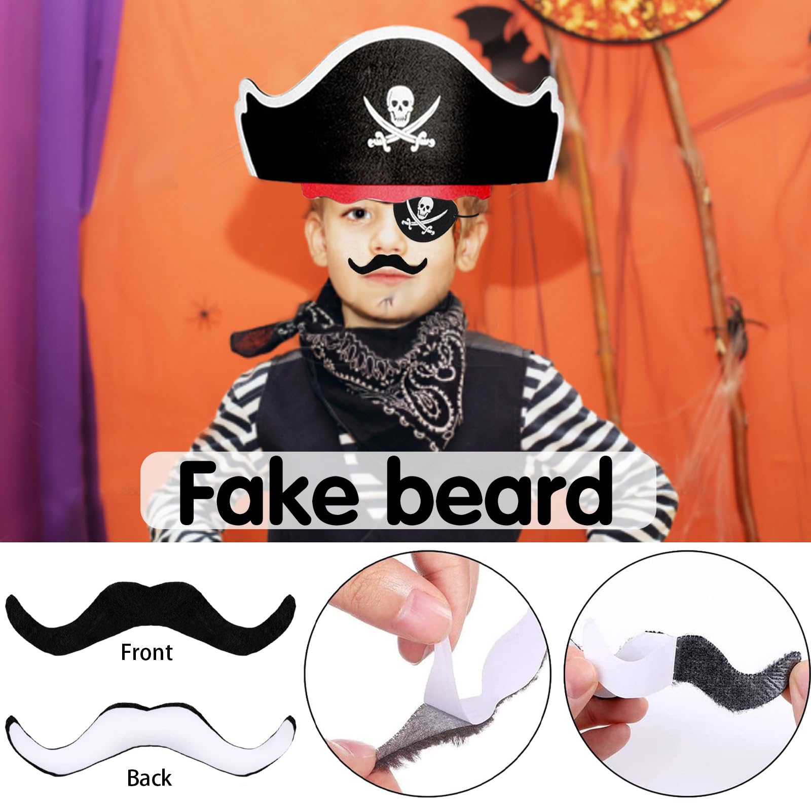 AUNGKWANG 40 stuks piraten-cadeautjes, kinderverjaardag, piratenrollenspel, accessoires, vilt, oogmasker, schedel, piratenhoed, accessoires voor kinderverjaardag, Halloween, maskerade, piratenfeest