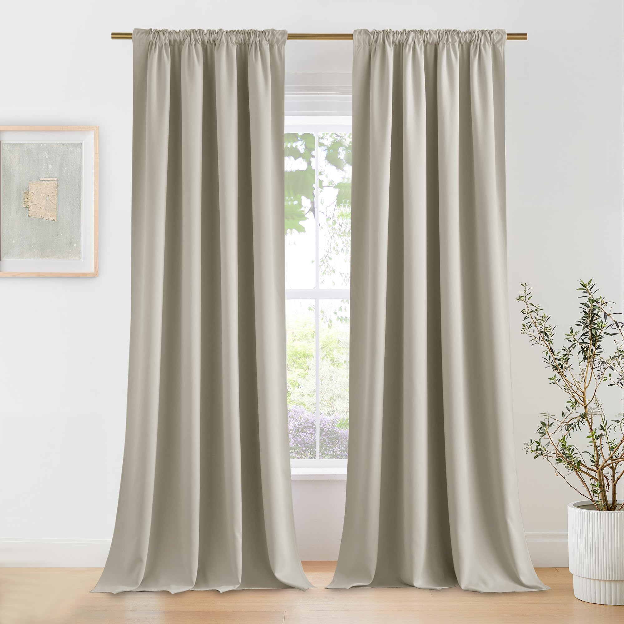 PONY DANCE 100% Blackout Curtains for Kids Bedroom, Rod Pocket Thermal Insulated Drapes - Image 2