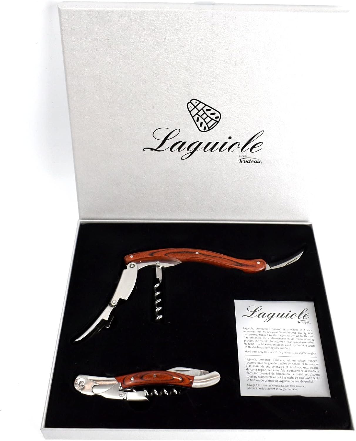 Laguiole by Trudeau Set of 2 Corkscrews Wine Openers with a
