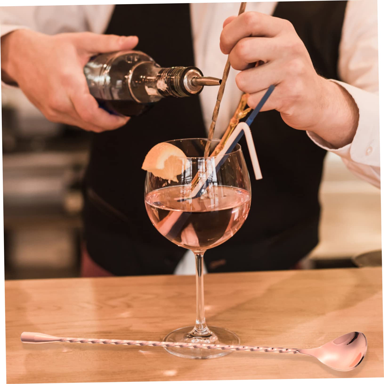 MAGICLULU 3pièces Cuillère à Cocktail Acier Inoxydable Longue Cuillère De Bar Pour Mélanger Boissons Idéale Pour Cocktails Et Jus Design Ergonomique Et Pratique