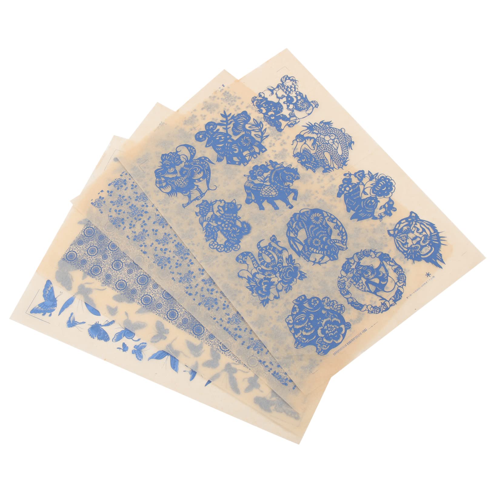 EXCEART 20feuilles Papier De Décoratif De Décalcomanie Céramique Couleur Émail pour Découpes Personnalisables Et