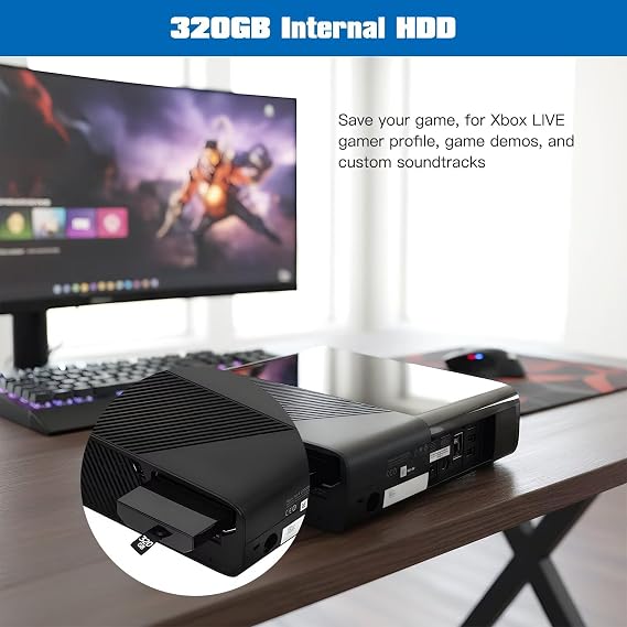 320GB Internal Hard Drive Disk HDD Compatible with Xbox 360 E & Compatible with Xbox 360 Slim Console