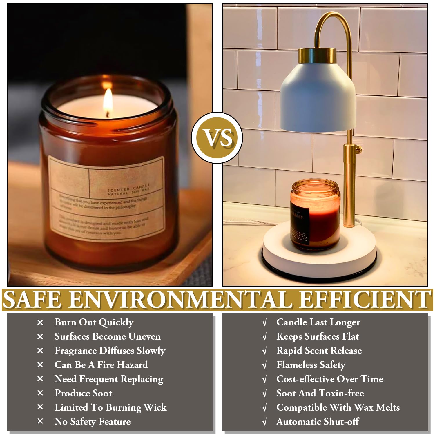 Adjustable Candle Warmer Lamp Uk With Timer & Dimmer, White Electric Wax Burner - Image 3
